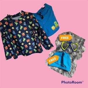 Toddler Boy swimming suit set size-4T with Free goggles and cap